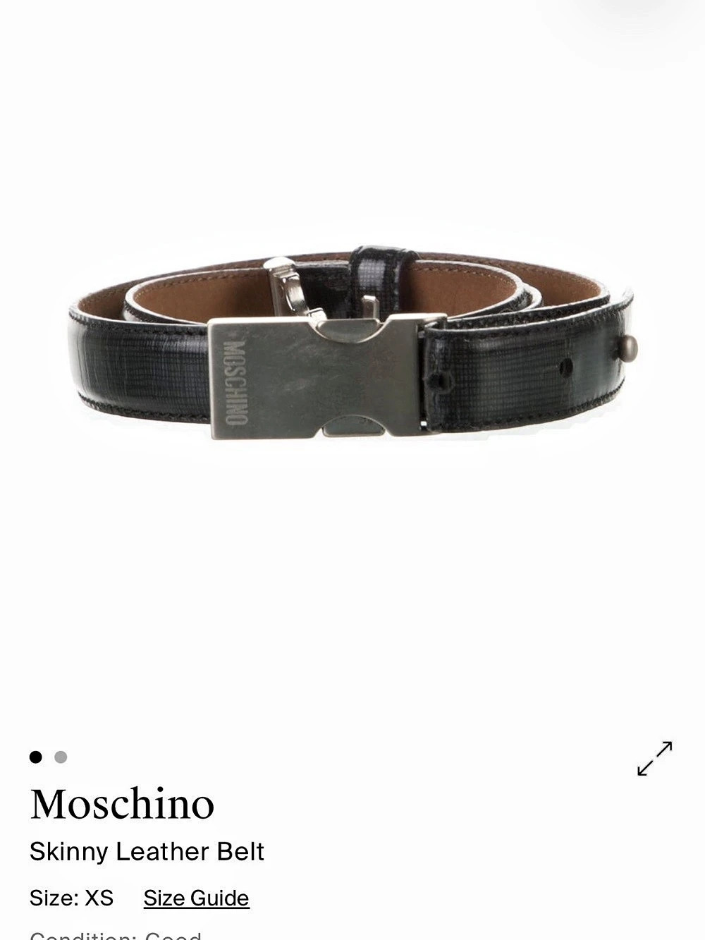 Moschino Skinny Leather Belt Black & Brown XS